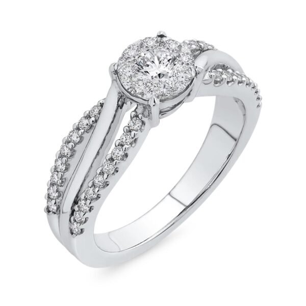 Silver Diamond Wave Pendant